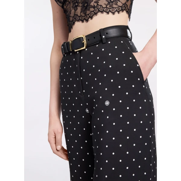 Elie Saab Printed Cady Pants in Black featuring  – Luxury Designer Fashion at Luxury Shoes .