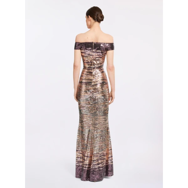 Elie Saab Sequin Embroidered Long Dress in Multicolour featuring  – Luxury Designer Fashion at Luxury Shoes .