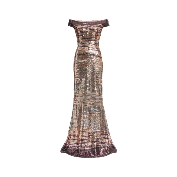 Elie Saab Sequin Embroidered Long Dress in Multicolour featuring  – Luxury Designer Fashion at Luxury Shoes .
