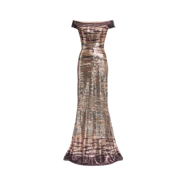 Elie Saab Sequin Embroidered Long Dress in Multicolour featuring  – Luxury Designer Fashion at Luxury Shoes .