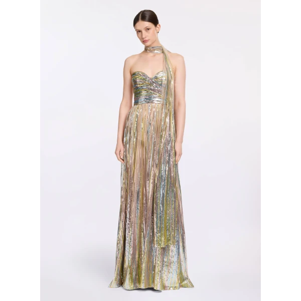 Elie Saab Sequin Embroidered Tulle Dress in Multicolour featuring  – Luxury Designer Fashion at Luxury Shoes .