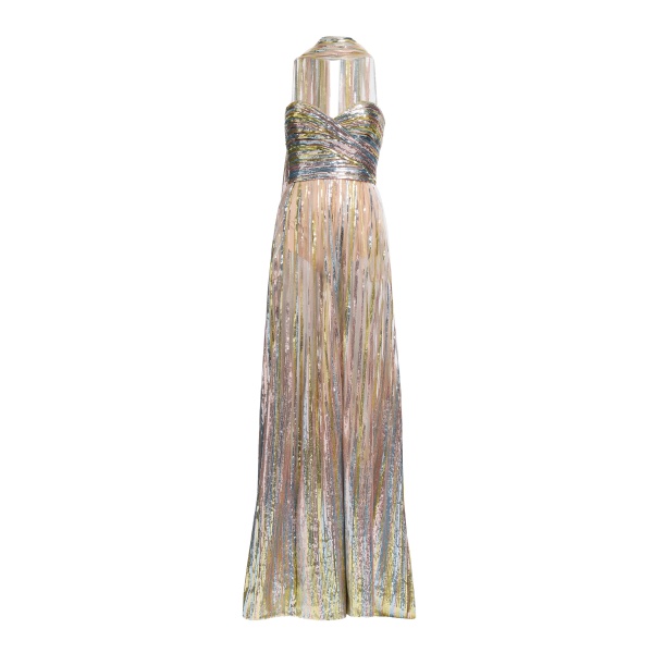 Elie Saab Sequin Embroidered Tulle Dress in Multicolour featuring  – Luxury Designer Fashion at Luxury Shoes .
