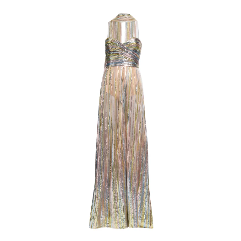 Elie Saab Sequin Embroidered Tulle Dress in Multicolour featuring  – Luxury Designer Fashion at Luxury Shoes .