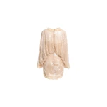 Elie Saab Sequined Mesh Dress in Beige featuring  – Luxury Designer Fashion at Luxury Shoes .