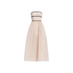 Elie Saab Strapless Pearl Midi Dress in White featuring  – Luxury Designer Fashion at Luxury Shoes .