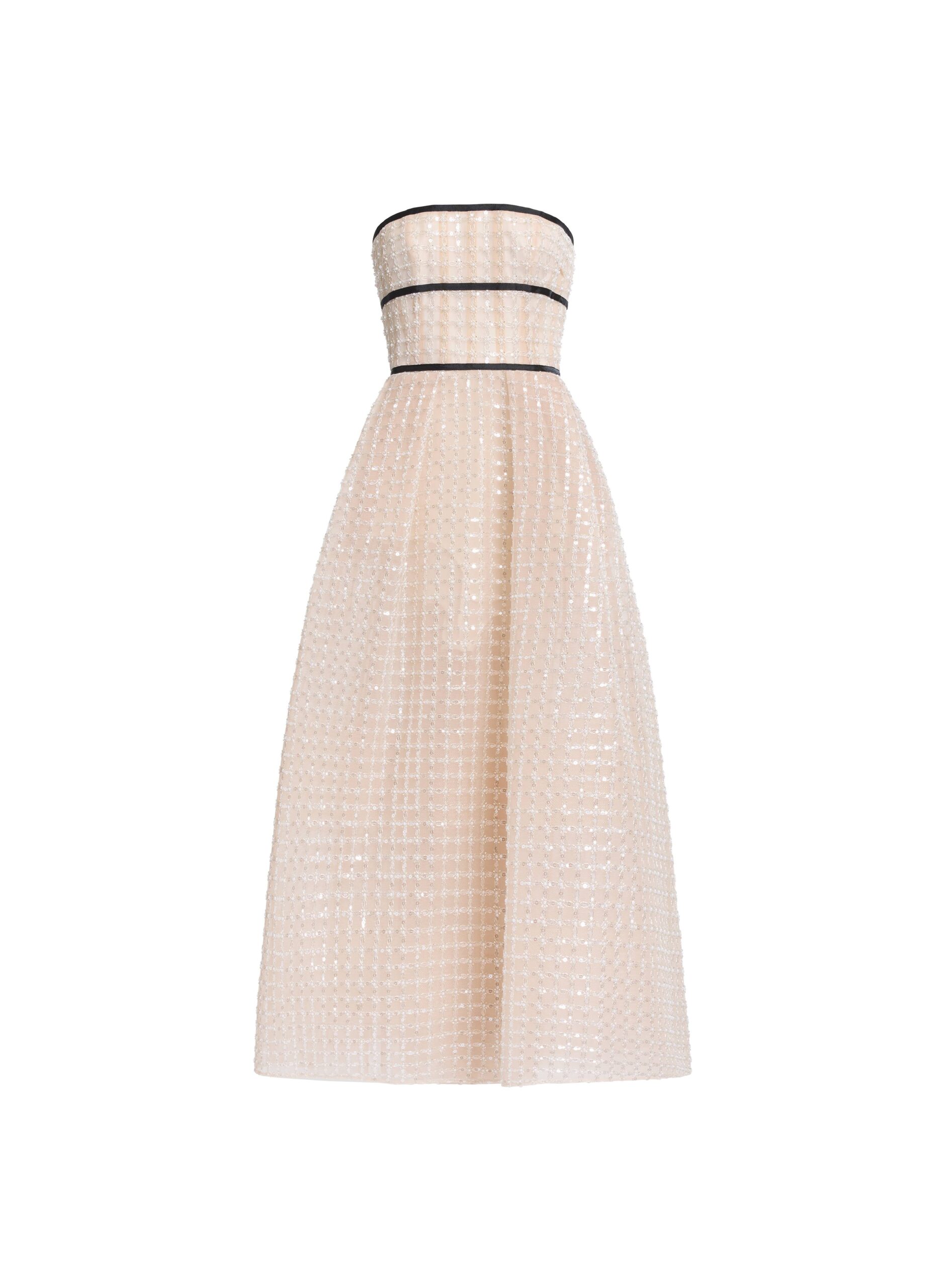 Elie Saab Strapless Pearl Midi Dress Elie Saab Strapless Pearl Midi Dress in White featuring – Luxury Designer Fashion at Luxury Shoes .