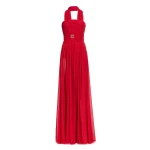 Elie Saab Strapless Silk Dress in Red featuring  – Luxury Designer Fashion at Luxury Shoes .