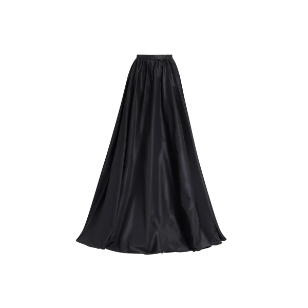 Elie Saab Taffeta Long Skirt in Black featuring  – Luxury Designer Fashion at Luxury Shoes .