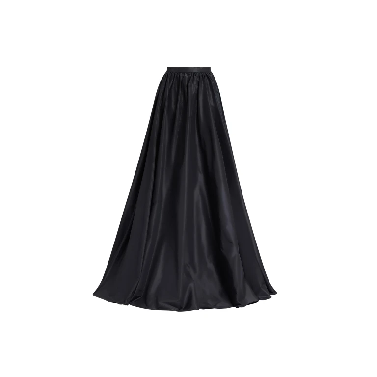 Elie Saab Taffeta Long Skirt in Black featuring  – Luxury Designer Fashion at Luxury Shoes .