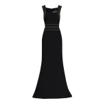 Elie Saab Trim Embellished Cady Dress in Black featuring  – Luxury Designer Fashion at Luxury Shoes .
