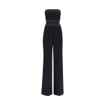 Elie Saab Trim Embellished Cady Jumpsuit in Black featuring  – Luxury Designer Fashion at Luxury Shoes .