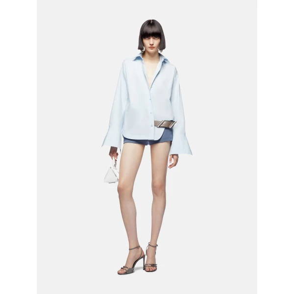 The Attico 'Eliza'' Baby Blue Shirt - The Attico Tops - Designed by Gilda Ambrosio & Giorgia Tordini - Shop at Luxury Shoes 