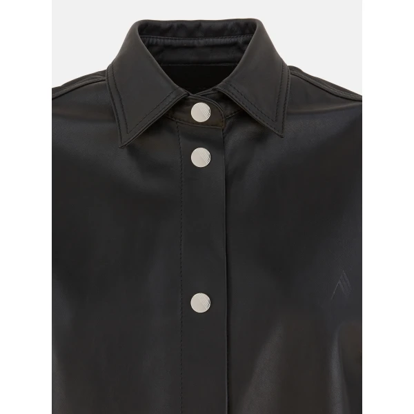 The Attico "Eliza'' Black Shirt - The Attico Tops - Designed by Gilda Ambrosio & Giorgia Tordini - Shop at Luxury Shoes 