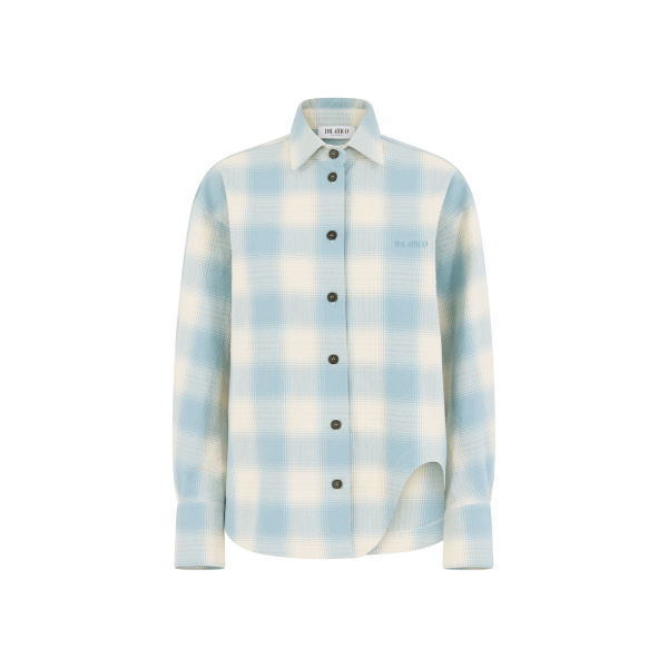 The Attico 'Eliza'' Light Blue And White Shirt - The Attico Tops - Designed by Gilda Ambrosio & Giorgia Tordini - Shop at Luxury Shoes 
