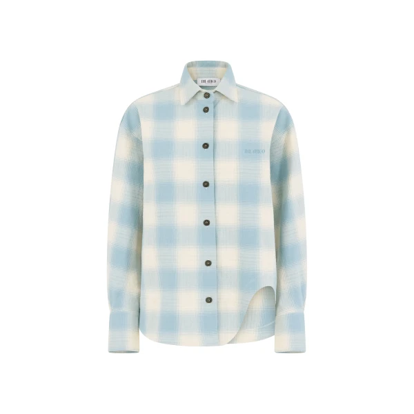 The Attico 'Eliza'' Light Blue And White Shirt - The Attico Tops - Designed by Gilda Ambrosio & Giorgia Tordini - Shop at Luxury Shoes 