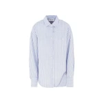 The Attico "Eliza'' White And Navy Blue Shirt - The Attico Tops - Designed by Gilda Ambrosio & Giorgia Tordini - Shop at Luxury Shoes 