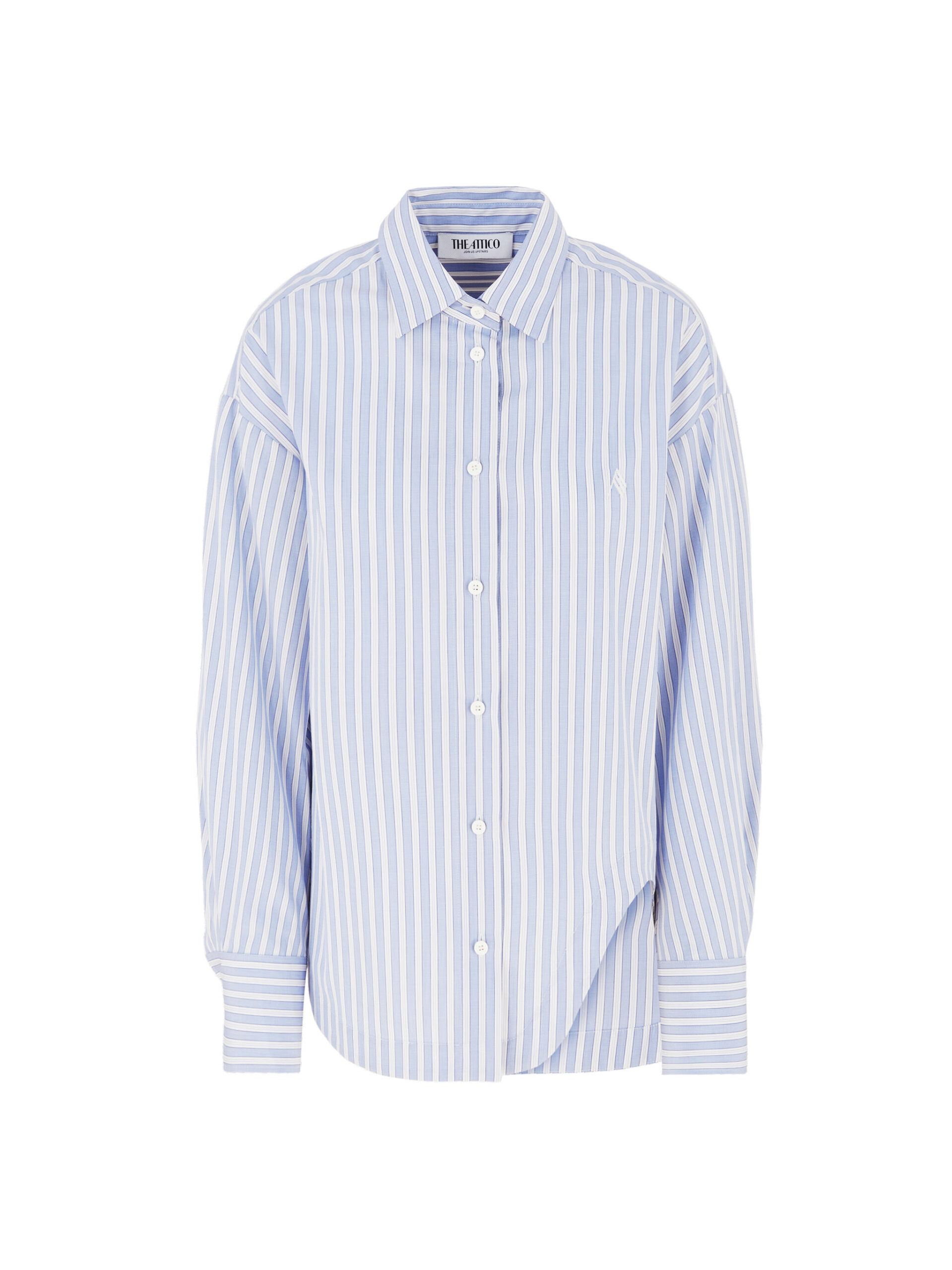 The Attico "Eliza'' White And Navy Blue Shirt - The Attico Tops - Designed by Gilda Ambrosio & Giorgia Tordini - Shop at Luxury Shoes The Attico "Eliza'' White And Navy Blue Shirt - The Attico Tops - Designed by Gilda Ambrosio & Giorgia Tordini - Shop at Luxury Shoes