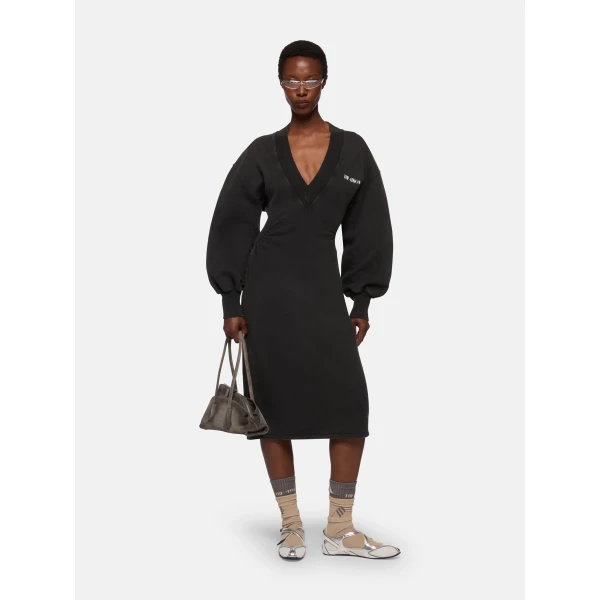 The Attico Faded Black Midi Dress - The Attico Dresses - Designed by Gilda Ambrosio & Giorgia Tordini - Shop at Luxury Shoes 
