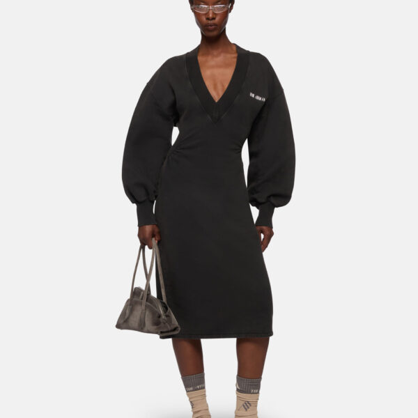 The Attico Faded Black Midi Dress, view 2