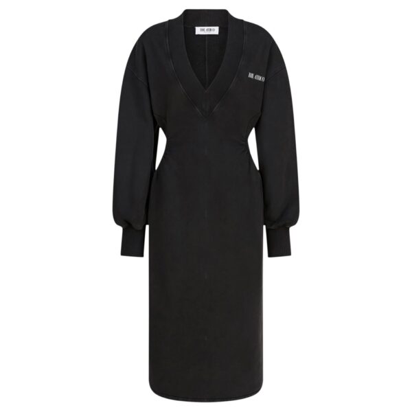 The Attico Faded Black Midi Dress, view 4