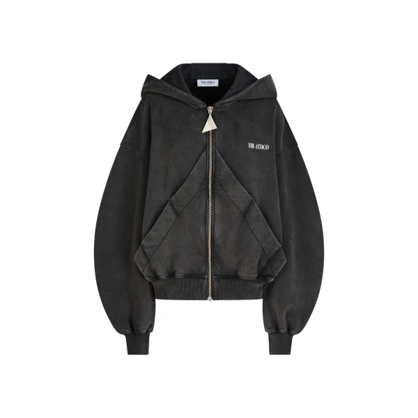 The Attico Faded Black Sweatshirt - The Attico Tops - Designed by Gilda Ambrosio & Giorgia Tordini - Shop at Luxury Shoes 