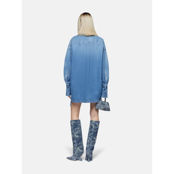 The Attico 'Fay'' Washed Blue Mini Skirt - The Attico Skirts - Designed by Gilda Ambrosio & Giorgia Tordini - Shop at Luxury Shoes 