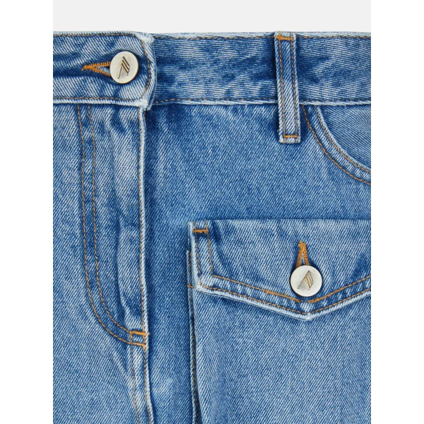 The Attico 'Fay'' Washed Blue Mini Skirt - The Attico Skirts - Designed by Gilda Ambrosio & Giorgia Tordini - Shop at Luxury Shoes 