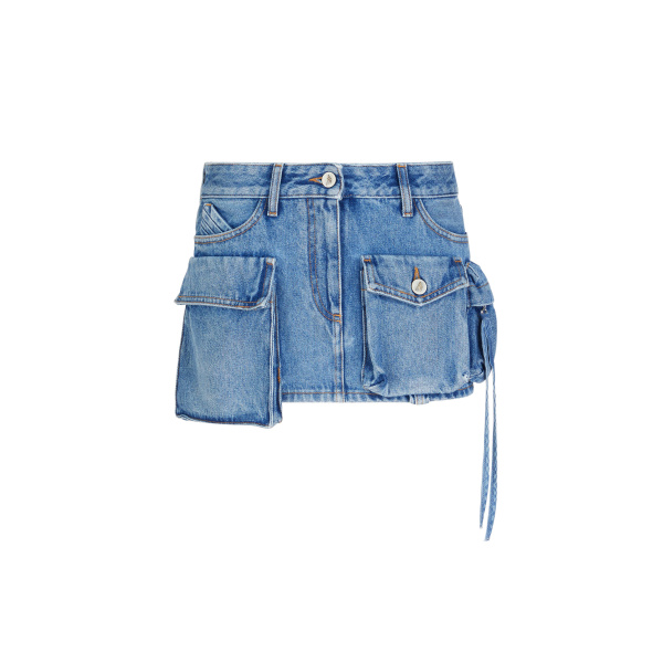 The Attico 'Fay'' Washed Blue Mini Skirt - The Attico Skirts - Designed by Gilda Ambrosio & Giorgia Tordini - Shop at Luxury Shoes 