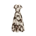 Oscar de la Renta Feather Cotton Poplin Dress - Oscar de la Renta Dresses - American Couture - Shop at Luxury Shoes 