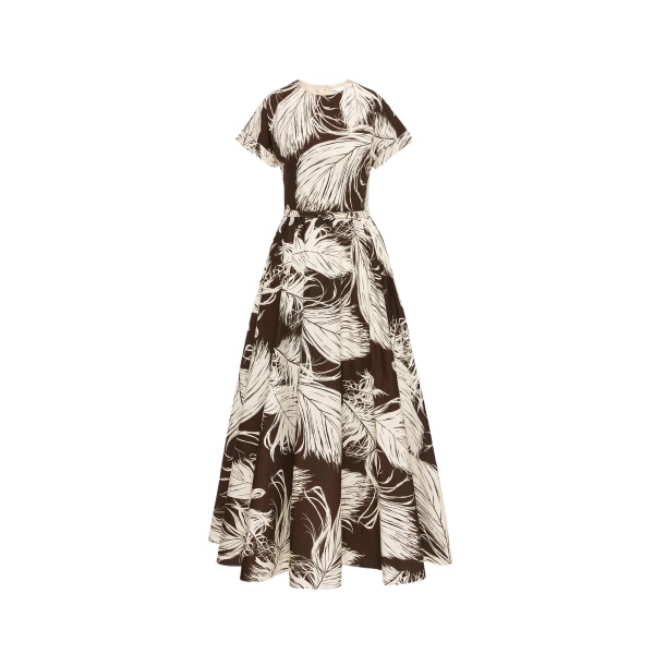 Oscar de la Renta Feather Cotton Poplin Dress - Oscar de la Renta Dresses - American Couture - Shop at Luxury Shoes 