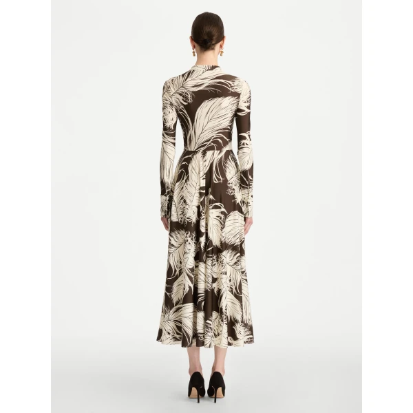 Oscar de la Renta Feather Jersey Dress - Oscar de la Renta Dresses - American Couture - Shop at Luxury Shoes 