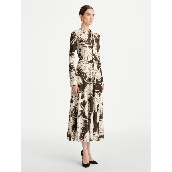 Oscar de la Renta Feather Jersey Dress - Oscar de la Renta Dresses - American Couture - Shop at Luxury Shoes 