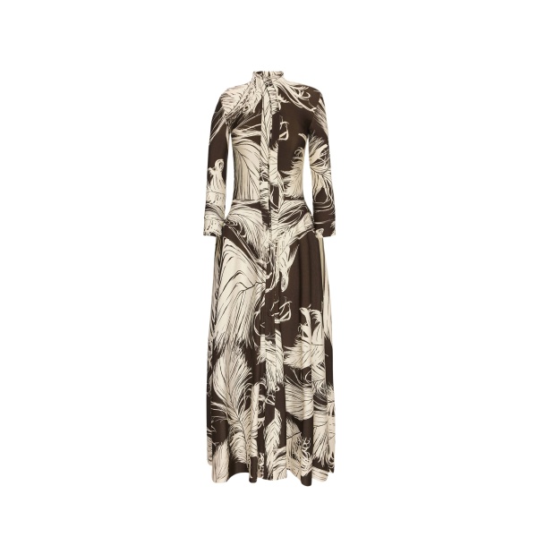 Oscar de la Renta Feather Jersey Dress - Oscar de la Renta Dresses - American Couture - Shop at Luxury Shoes 