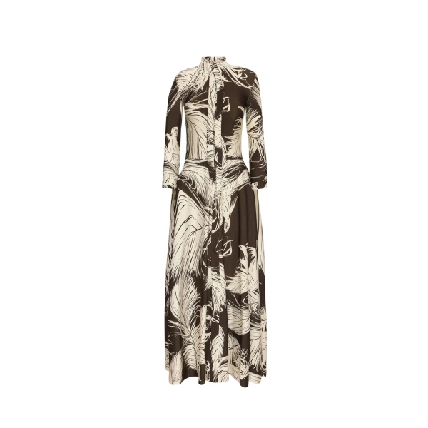 Oscar de la Renta Feather Jersey Dress - Oscar de la Renta Dresses - American Couture - Shop at Luxury Shoes 