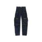 The Attico 'Fern'' Dark Blue Long Pants - The Attico Pants - Designed by Gilda Ambrosio & Giorgia Tordini - Shop at Luxury Shoes 