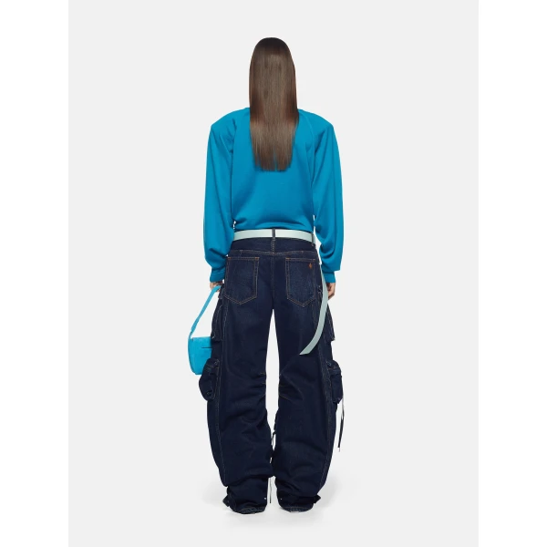 The Attico 'Fern'' Dark Blue Long Pants - The Attico Pants - Designed by Gilda Ambrosio & Giorgia Tordini - Shop at Luxury Shoes 
