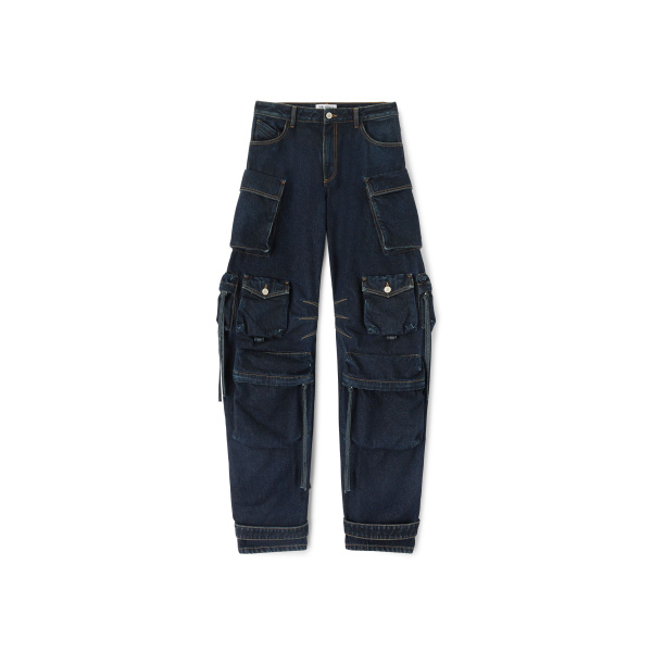 The Attico 'Fern'' Dark Blue Long Pants - The Attico Pants - Designed by Gilda Ambrosio & Giorgia Tordini - Shop at Luxury Shoes 