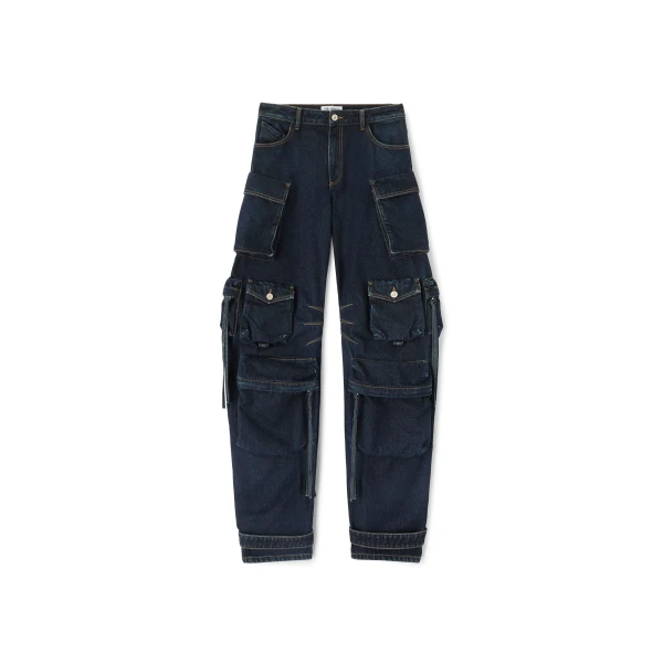 The Attico 'Fern'' Dark Blue Long Pants - The Attico Pants - Designed by Gilda Ambrosio & Giorgia Tordini - Shop at Luxury Shoes 