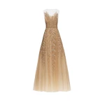 Oscar de la Renta Fern Embroidered Illusion Cocktail Dress - Oscar de la Renta Dresses - American Couture - Shop at Luxury Shoes 