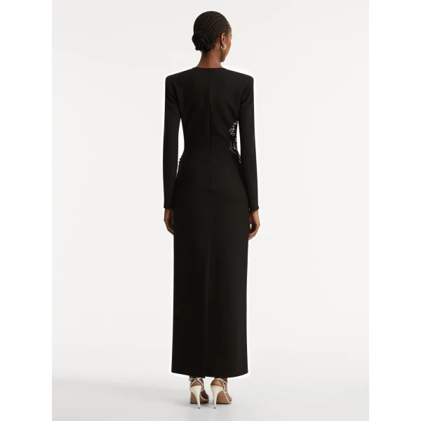 Oscar de la Renta Fern Embroidered Long Sleeve Gown - Oscar de la Renta Dresses - American Couture - Shop at Luxury Shoes 
