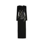 Oscar de la Renta Fern Embroidered Long Sleeve Gown - Oscar de la Renta Dresses - American Couture - Shop at Luxury Shoes 