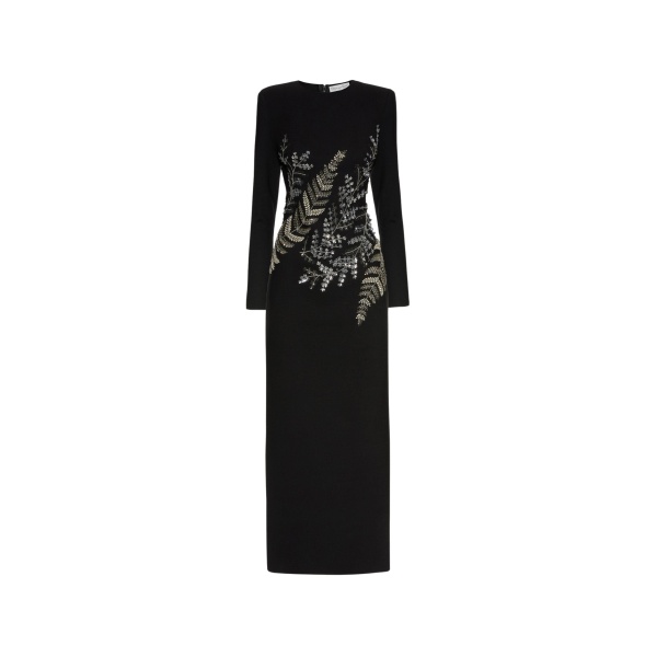 Oscar de la Renta Fern Embroidered Long Sleeve Gown - Oscar de la Renta Dresses - American Couture - Shop at Luxury Shoes 
