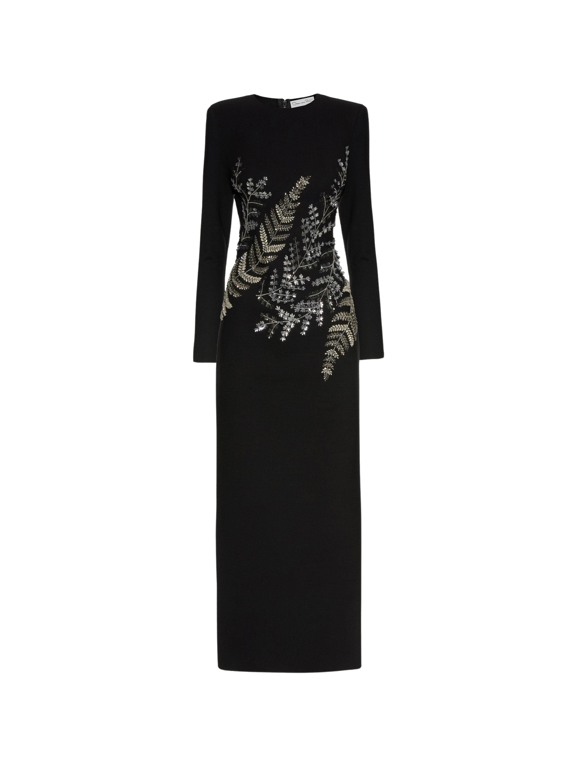 Oscar de la Renta Fern Embroidered Long Sleeve Gown - Oscar de la Renta Dresses - American Couture - Shop at Luxury Shoes 