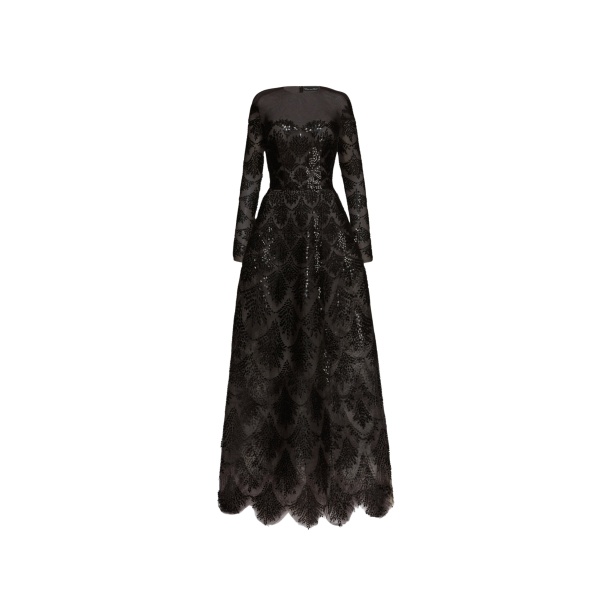Oscar de la Renta Fern Sequin Embroidered Gown - Oscar de la Renta Dresses - American Couture - Shop at Luxury Shoes 