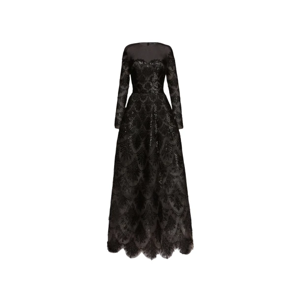 Oscar de la Renta Fern Sequin Embroidered Gown - Oscar de la Renta Dresses - American Couture - Shop at Luxury Shoes 