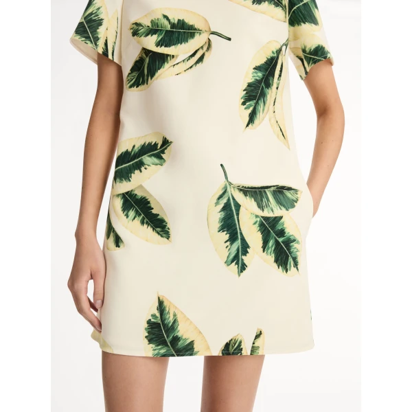 Oscar de la Renta Ficus Leaves Shift Dress - Oscar de la Renta Dresses - American Couture - Shop at Luxury Shoes 