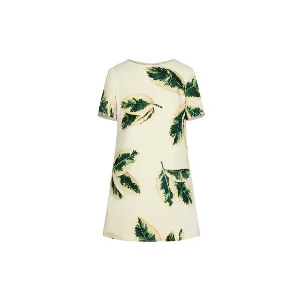 Oscar de la Renta Ficus Leaves Shift Dress - Oscar de la Renta Dresses - American Couture - Shop at Luxury Shoes 
