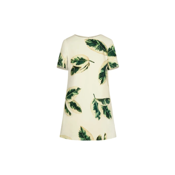 Oscar de la Renta Ficus Leaves Shift Dress - Oscar de la Renta Dresses - American Couture - Shop at Luxury Shoes 