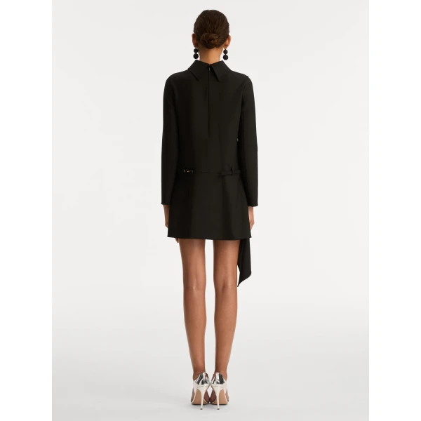 Oscar de la Renta Floral Belt Mock-Neck Dress - Oscar de la Renta Dresses - American Couture - Shop at Luxury Shoes 