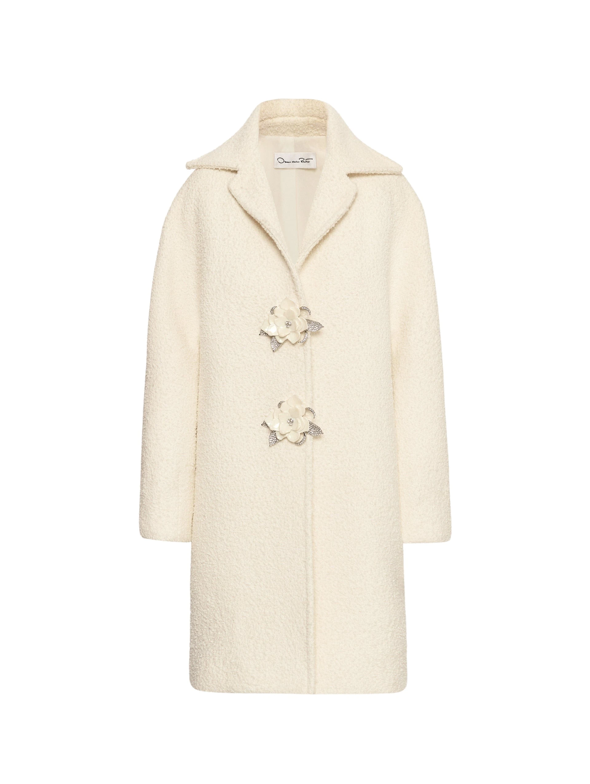 Floral-Button-Boucle-Tweed-Coat-Oscar-de-la-Renta-Coats81821_nobg Oscar de la Renta Floral Button Bouclé Tweed Coat - Oscar de la Renta Coats - American Couture - Shop at Luxury Shoes